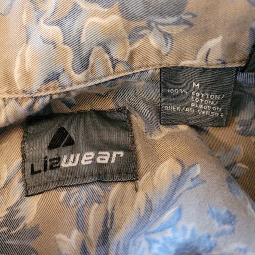 Vintage 90s Floral Boxy Jean Jacket Cropped Shacket Pockets by Liz Wear Trendy - Picture 4 of 11